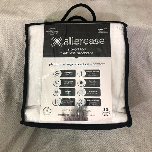 Allerease Bedding Allerease Zipoff Top Mattress Protector Queen